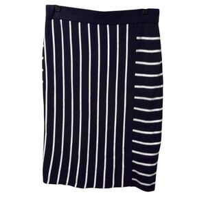 Banana Republic Navy and White Pencil Skirt